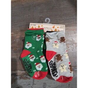 Capelli New York Infant/Toddler Christmas Holiday Sock 12-24M Santa Reindeer B10